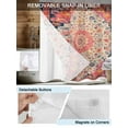 thumbnail image 3 of No Hook Cloth Fabric Shower Curtain with Snap in Liner, Boho Ethnic Waterproof Shower Curtains Set with See Through Top Window, Southwest Aztec Tribal Geometric Aesthetic Bath Curtains Shower 72"x78", 3 of 6