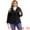 Black, variant on DARING DIVA Plus Size Trench Lightweight Anorak Zip Up Jacket 1X Black