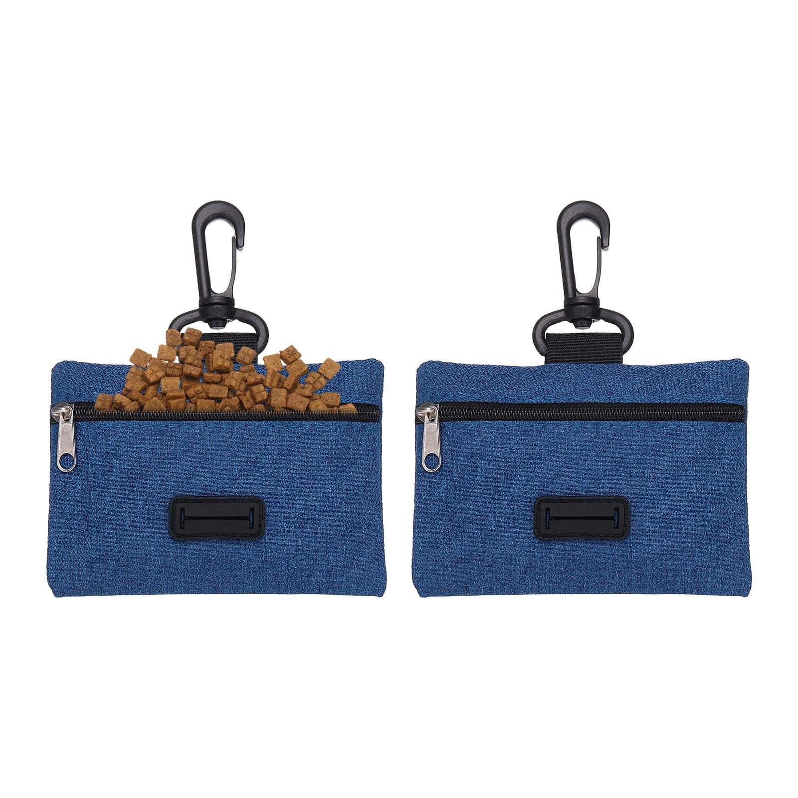 Uxcell Dog Poop Bag Holder Pet Waste Bag Dispenser Dog Treat Pouch with Clip Oxford Cloth Portable Reusable Easy Cleanup(2Pcs Navy Blue) Intended for Outdoor/Travel/Walking
