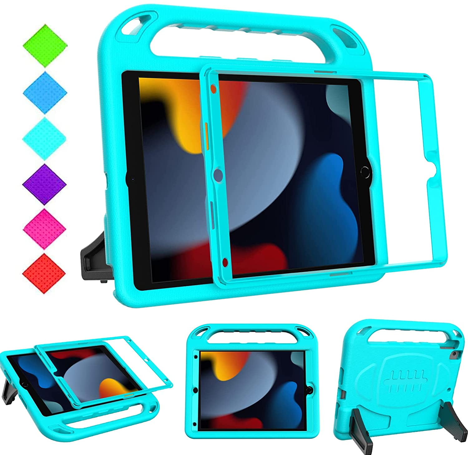 BMOUO iPad 9th/8th/7th Generation Case for Kids,iPad 10.2 Case,Shockproof  Light Weight Convertible Handle Stand Kids Case for New iPad 10.2