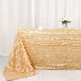 thumbnail image 6 of Balsa Circle 90" x 132" Champagne Leaf Petals Taffeta Rectangle Tablecloth Reception Catering, 6 of 8