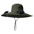 thumbnail image 2 of Kugisaki Sun Hat with Fans Solar Power & USB Charging Wide Brim Sun Hat Fishing Essentials for Hiking Beach Summer Outdoor, 2 of 6