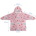 thumbnail image 7 of Pink Cow Milk Strawberry Pattern Blanket Hoodies for Kids 6-13YR Oversize Wearable Blanket Hoodies for Boys Girls Teens, 7 of 7