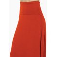 thumbnail image 5 of TheMogan Women's Casual Lounge Solid Foldable High Waist Draped Jersey Relaxed Long Maxi Skirt Copper XL, 5 of 7