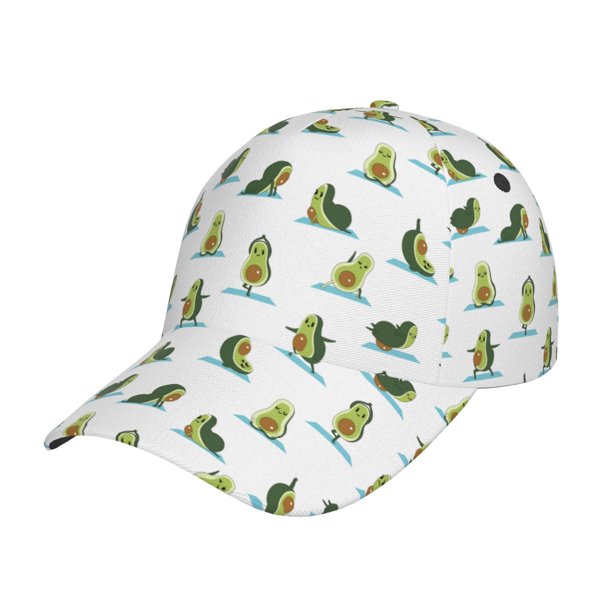 Fotbe Cute Avocado Yoga Gorro Clásico de Béisbol, Gorra Ajustable con Broche Snapback, Gorro de Exterior de Algodón Suave