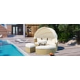 thumbnail image 3 of LiviNest All-Weather Outdoor Sectional Daybed: 3-in-1 Sofa, Sunbed & Dining Hub - Retractable Canopy & Adjustable Table for 5-Person Poolside Lounging & Backyard Entertaining - PE Rattan & Metal Fram, 3 of 6