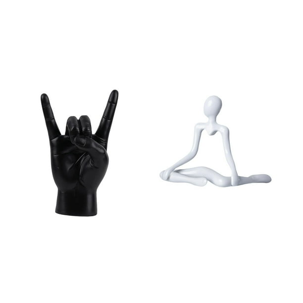 Estatua del gesto de la roca,Estatuas y figuras de dedos con gestos de música rock,Figura de escritorio,Escultura abstracta de pensador para decoración de oficina y hogar.,Figura decorativa