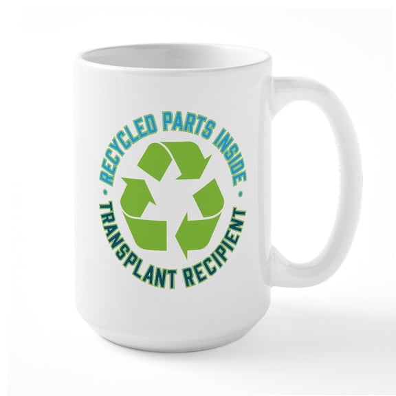 CafePress - Recycled Parts Inside - 15 oz Ceramic Large White Novelty Mug