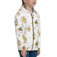 thumbnail image 5 of Naloa Gnome With Sunflower Teenage Zipper Hoodie, Long Sleeve Zip Up Hoodies Casual Jackets Tops for 7-12 Years-Small, 5 of 6