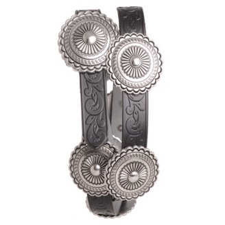 Nomad Creek Turquoise Stone Studded Concho Leather Belt  display picture 1