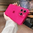 thumbnail image 3 of Compatible with iPhone 15 Pro Max Case 6.7 inch, Cute Neon Bright Color with Bling Glitter Diamond Camera Protector, Clear Crystal Case Shockproof Sparkle Len for Women Girls-Hot Pink, 3 of 6