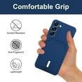 thumbnail image 4 of case for Samsung Galaxy S23 Plus Case with Card Holder [Soft Microfiber Lining] Silicone Slim Thin Phone Cases Shockproof Protective Samsung Galaxy S23 Plus 5G Wallet Case Blue, 4 of 11