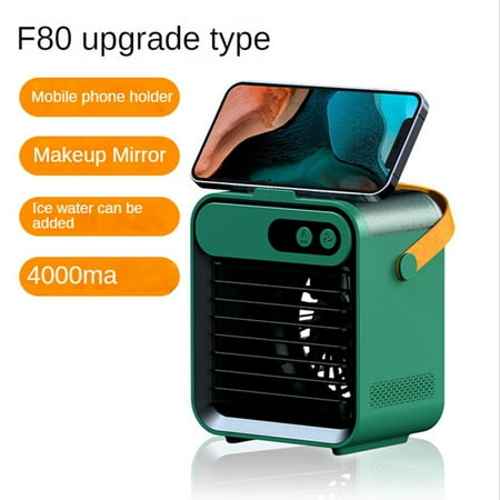 

F80 Mini Conditioning Fan USB Outdoor 150ML Water Tank Humidifier Home Office Water Cooling Fan Humidifier Green