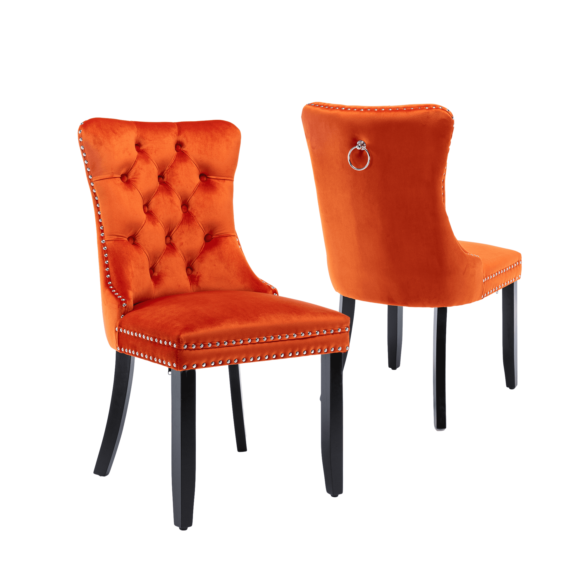 Elegant Button Tufted Dining Chairs, Highend Velvet Upholstered Dining