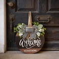 thumbnail image 4 of Welcome Sign for Front Door, Rustic Round Wood Wreaths Wall Hanging Outdoor Decor, Porch Fence Decorations Hanging Gift for Home Outdoor for Spring Summer Fall All Seasons Holiday, 4 of 6