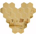 thumbnail image 2 of 24 piezas de pegatinas de espejo extraíbles doradas, bricolaje, decoración de pared de acrílico, espejo, azulejo, pegatina de pared de espejo hexagonal, 2 of 5