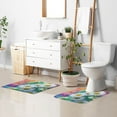 thumbnail image 4 of 2 Piece Soft Bathroom Rug Set Watercolor Daisies Pattern Bath Mat and U-Shaped Toilet Contour Rug (16"x24"+20"x24"), 4 of 4