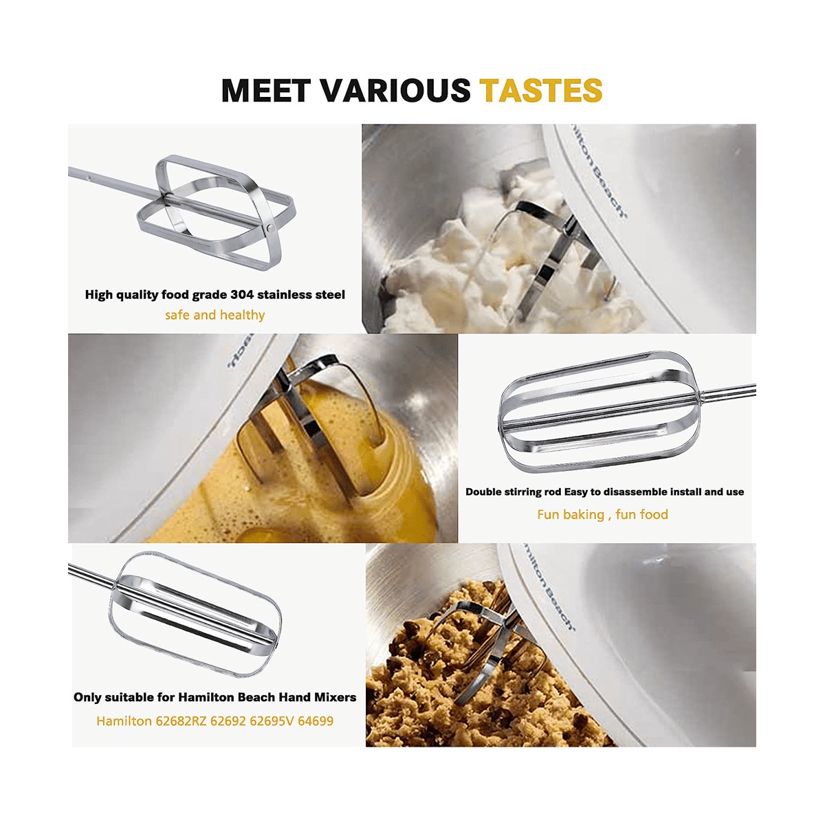 Hand Mixer Beaters for -Lton 62682RZ 62692 62695V 64699