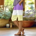 thumbnail image 3 of YUEJUIR Yoga Capris with Pockets for Women Women's Fashion Gradient Print Pocket Shorts Yoga Capris for Women Ladies Capri Pants Flowy Pants for Women (Purple,L), 3 of 5