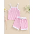 thumbnail image 2 of Bagilaanoe 2pcs Toddler Baby Girl Shorts Set Sleeveless Flower T Shirt Tops + Shorts 6M 12M 18M 24M 3T 4T Kids Casual Summer Clothes, 2 of 7