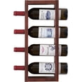 thumbnail image 1 of Wall Mounted Wood Vertical Wine Rack Holder Storage Shelf Organizer for 4 Bottles - Home, Kitchen, Dining Room Bar 4 Bottle Wall Wine Rack/Wine Racks countertop/Solid Wood Wine Rack (Walnut), 1 of 4