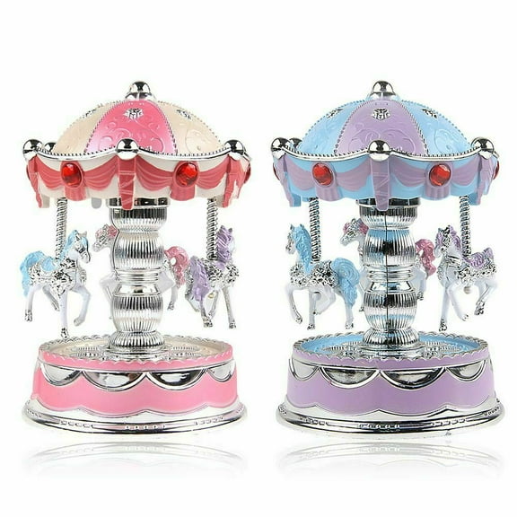 Horse Carousel Wind-Up Music Box Pack of 1 Color Assorted