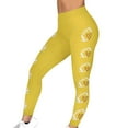 thumbnail image 2 of Qulqfy High Waisted Fall Leggings for Women Workout Yellow Yoga Compression Football Tummy Control Leggings Pants for Women Trendy L, 2 of 9