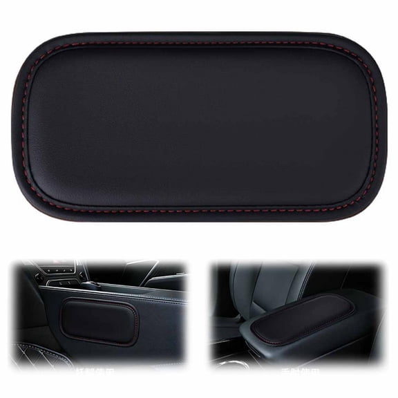 Memory‑Foam Leather Car Elbow & Knee Rest Cushion, Ergonomic Pressure‑Relief Support Pad with Nano‑Residue‑Free Adhesive Back, Universal Auto Console Door Panel Armrest Mat, 8.27 x 4.13 Inch
