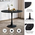 thumbnail image 2 of Dining Table Set for 2, 31.5" Round Table with All-Metal Tulip Pedestal Table, Velvet Nailhead Trim Chairs with Stainless Steel Legs, Modern Kitchen Dining Set for Apartment, Small Spaces, Gold Black, 2 of 6