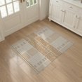 thumbnail image 2 of ODIKA 3'x5' Ivory Beige Geometric Handwoven Gridwork Washable Accent Rug Modern Rectangular Pattern with Bold Lines Pet Friendly, Non-Shedding Mat for Bedside, Nursery Room, 2 of 4