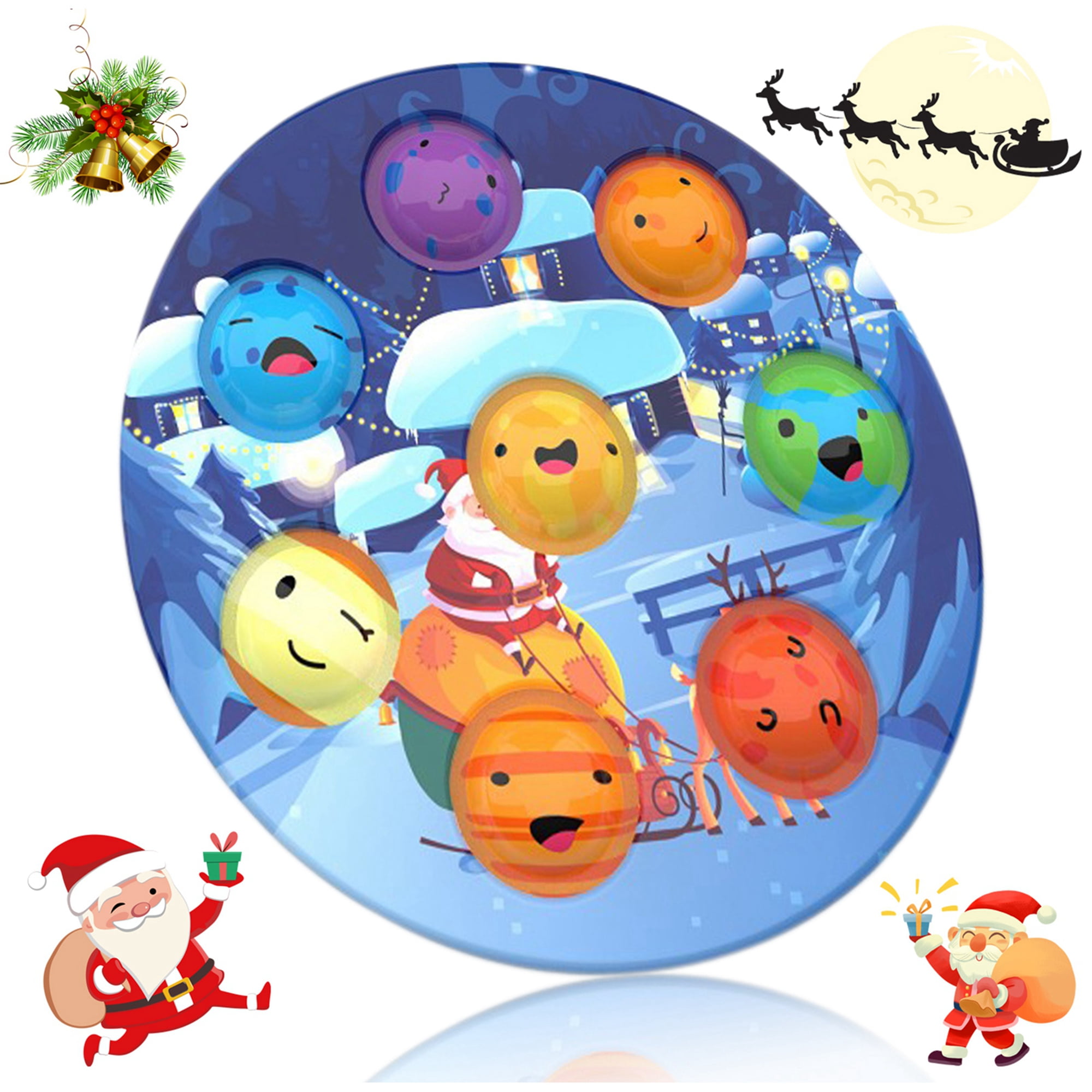 Christmas Bubble Fidget Toys Round Stress Relief Sensory Satisfying Toys For Kids Children Walmart Com