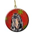 thumbnail image 1 of Black and Tan Coonhound Flocons de Neige Rouges Ornement en Céramique de Vacances, 2.81 Dia, 1 of 1