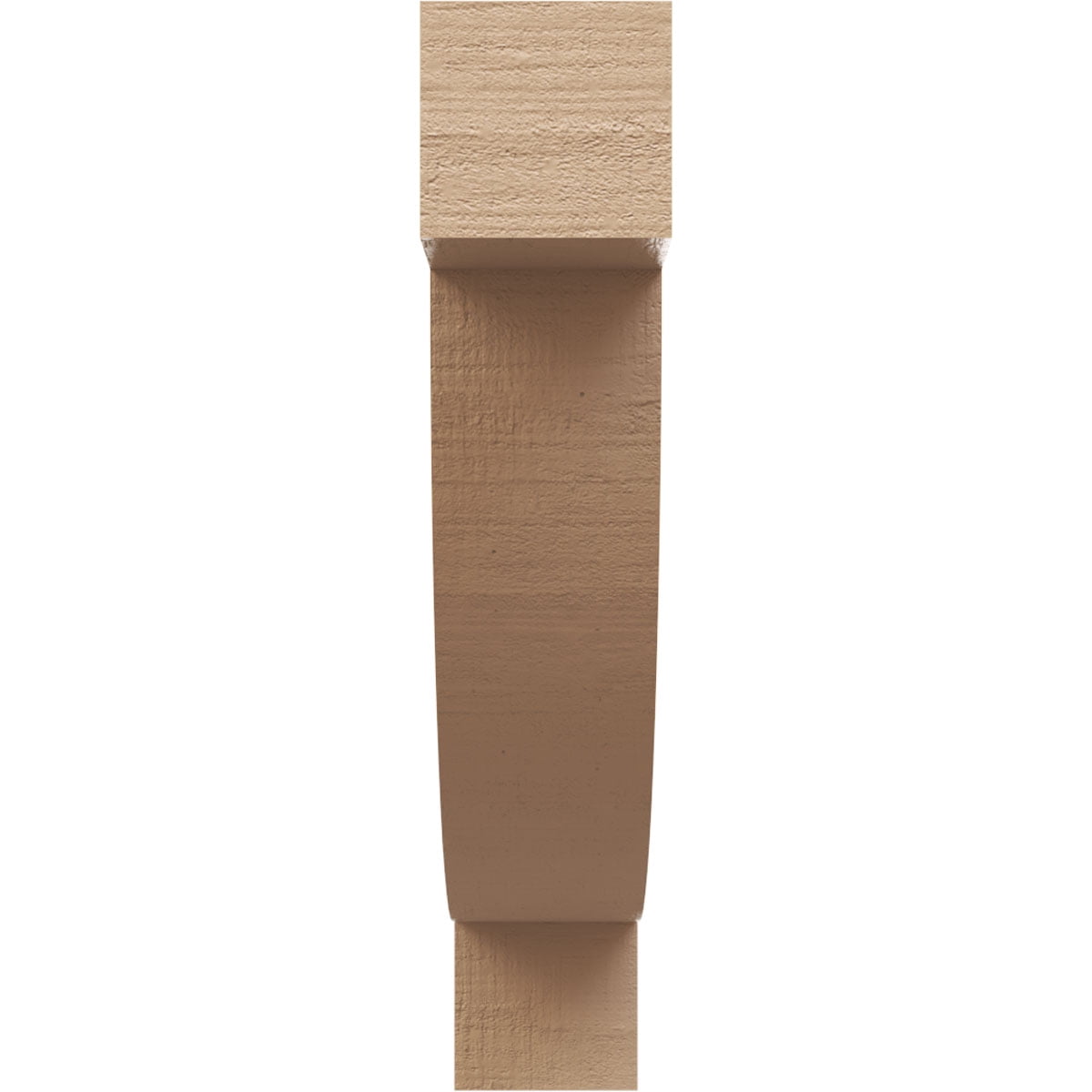 2"W x 10"D x 10"H Thin Alpine Rough Cedar Woodgrain TimberThane Corbel, Primed Tan