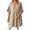 Khaki, variant on Women's V Neck Short Sleeve Ruffle Loose Summer Flowy Mini Dress