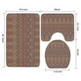 thumbnail image 3 of Orange Boho Ethnic Paisley Pattern Bathroom Rugs Sets 3 Piece,Toilet Cover Set,Absorbent Non Slip Bathroom Mats Sets with U-Shaped Contour Rug Toilet Rug Set, 3 of 5