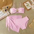 thumbnail image 6 of SGMVNU Girls Swimsuit Bikini Set with Cover up Wrap Skirt Girls Swimwear Size 8 3 Piece Swimwear Ruffle Bathing Suits for Teen Girl(Size 11-12 Years,D2-Pink), 6 of 7