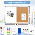thumbnail image 3 of AMUSIGHT Double-Sided Combination Magnetic White Board & Cork Board, 24" x 18" Dry Erase Board & Cork Board Combo for Wall, Hanging Whiteboard for Pl, 3 of 8
