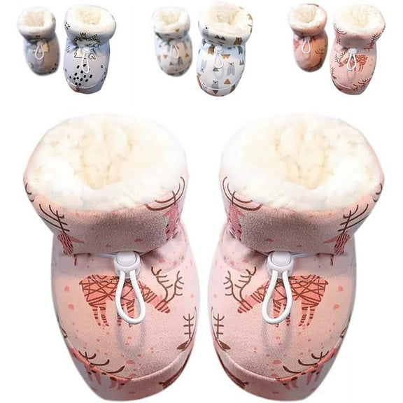 Warm Fur Baby Boots, 2025 New Warm Fur Baby Winter Booties with Drawstring, Upgrade Baby Winter Snow Boots for Infant Baby Winter