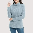 thumbnail image 2 of hotojiny Women's Turtleneck Sweater Fall Cozy Loose Casual Pullover Trendy Long Sleeve Ribbed Knit Tops with Side Slit Winter Clothes, 2 of 7