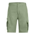thumbnail image 3 of Men's and Big Men's Cargo Shorts George Multi-Pocket Zipper Elastic Waist Cargo Short, Green,XXXL, 3 of 5