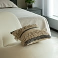 thumbnail image 2 of 16" Handwoven Cotton Throw Pillow Cover with Boho Design and Fringed Lines, 2 of 7