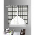 thumbnail image 3 of Sage Green Black Plaid Swag Valances for Windows, Farmhouse Green Black Checkered Rod Pocket Sheer Valances for Large Windows, Swag Toppers Light Filtering for Kitchen Living Room 2 Panels 36''x45'', 3 of 6