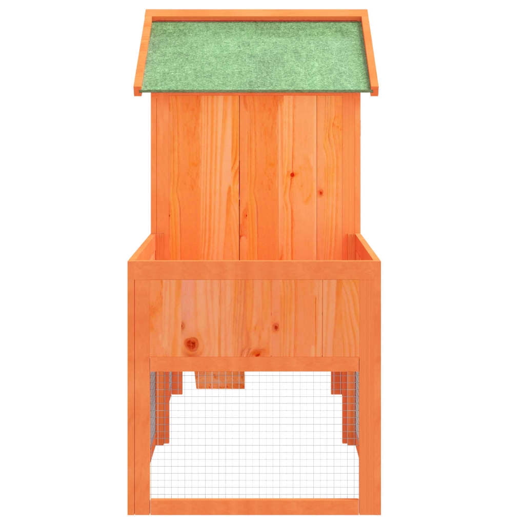 vidaXL Rabbit Hutch Brown 66.9"x24.8"x44.5" Solid Wood Pine