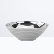 ORDDIART Large Bowl 1Pcs 18x7in Grey Stainless Steel With Heat Insulation For Meal Serving
