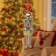 thumbnail image 2 of ViciArt Skeleton Christmas Ornament – Funny Anatomy Design with Santa Hat and Holiday Lights, Acrylic & Fiber Wood, 2 of 4