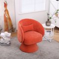 thumbnail image 3 of IDEASY Swivel Round Barrel Chair, 360-Degree Accent Armchair for Living Room, Bedroom, 26.4" x 24.2" x 30.7", Linen, Orange, 3 of 6