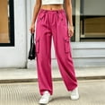 thumbnail image 2 of Fengqque Womens Hiking Pants Lightweight Waterproof Cargo Pants with Pockets Camping Trekking Trousers Hot Pink S, 2 of 5