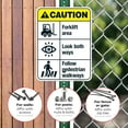 thumbnail image 4 of Forklift Area Look Both Ways Follow Pedestrian Walkways Sign, ANSI Caution Sign,, 4 of 8