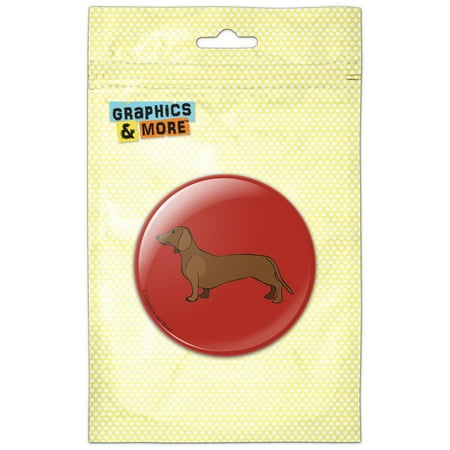 

Dachshund Weiner Dog Cartoon on Red Refrigerator Button Magnet