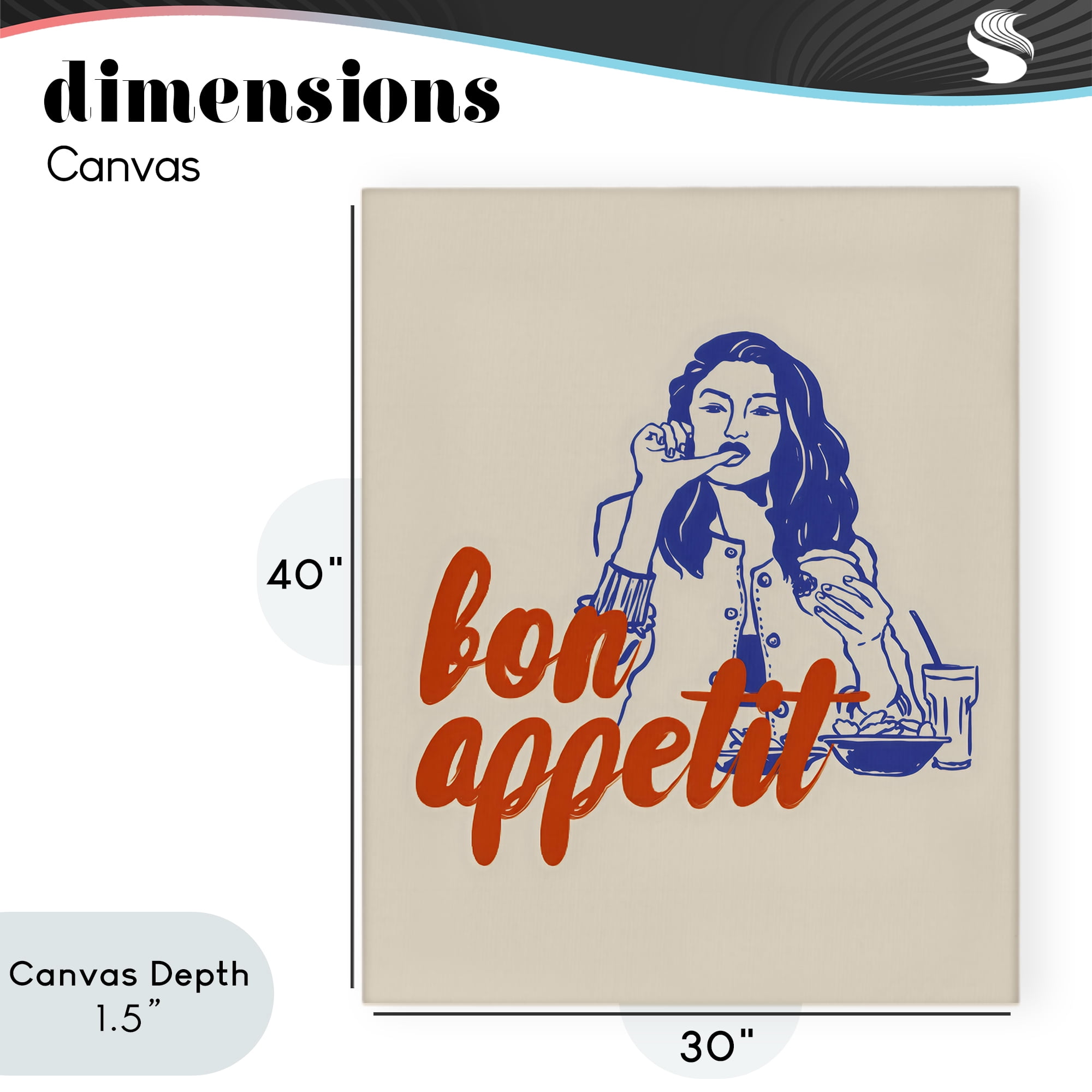 Stupell Industries Bon Appetit Woman Enjoying Meal Canvas Wall Art, design by The Prints Vibe